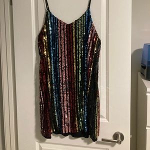 Rainbow sequin dress size large